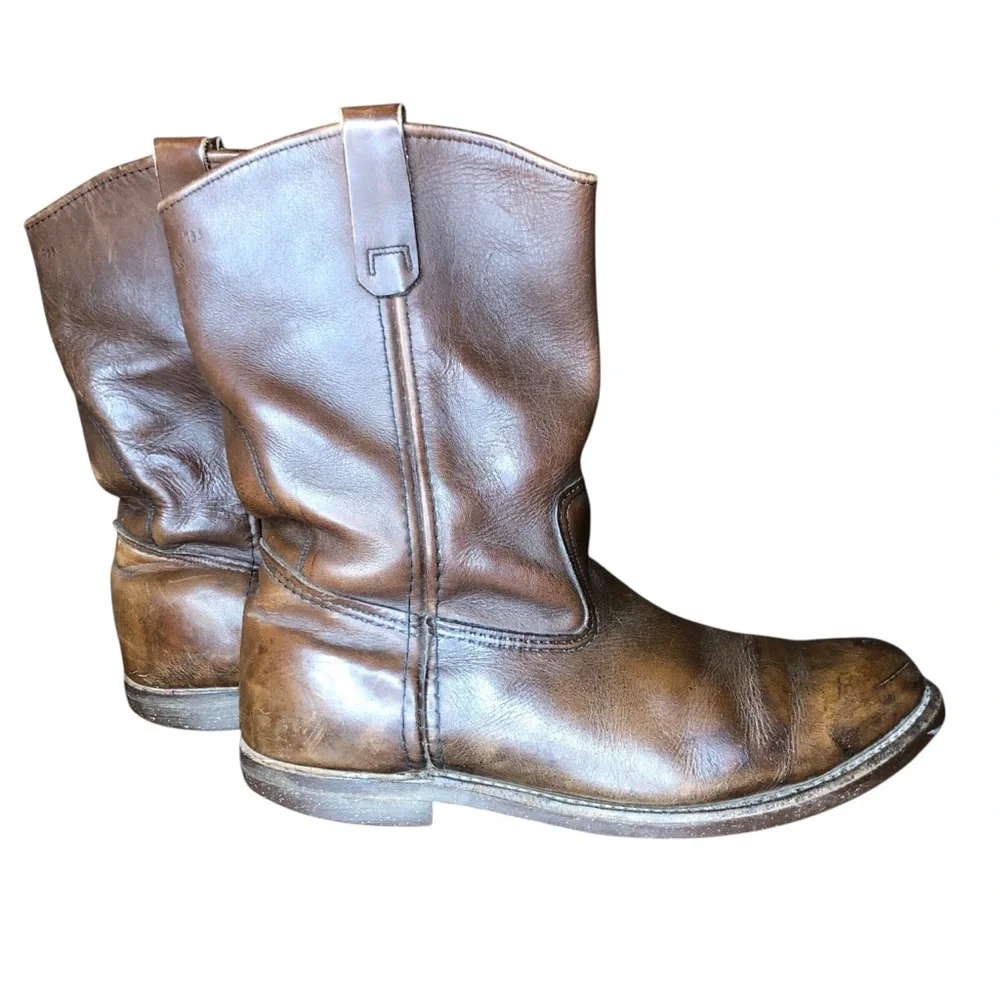 Vintage Red Wing Boots Men’s Size 10.5 E Wide Cork Soles Work Brown Leather USA